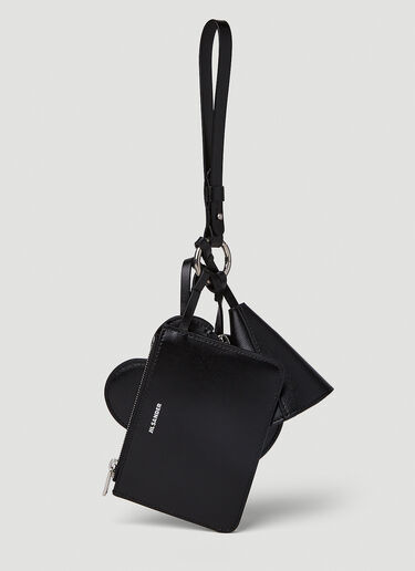 Jil Sander 多袋钥匙圈 黑色 jil0251056