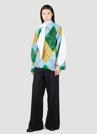 Gucci 亮片缀饰菱格纹毛衣 蓝色 guc0251055
