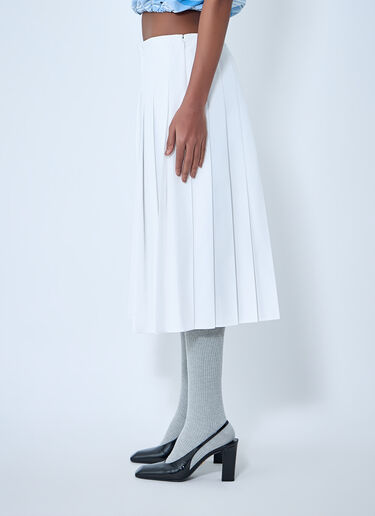 Prada Pleated Midi Skirt White pra0264035