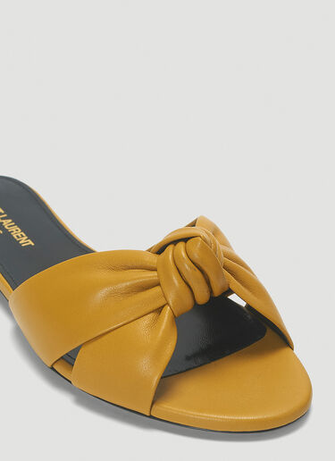 Saint Laurent Bianca Flat Mules Yellow sla0243041