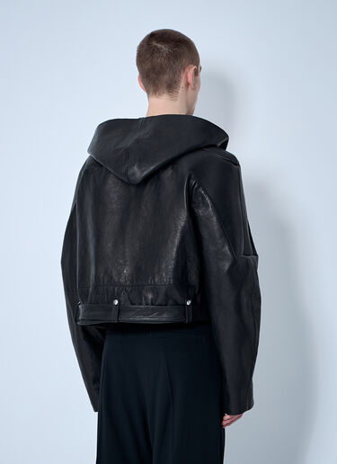 Rick Owens Hooded Leather Jacket Black ric0160009