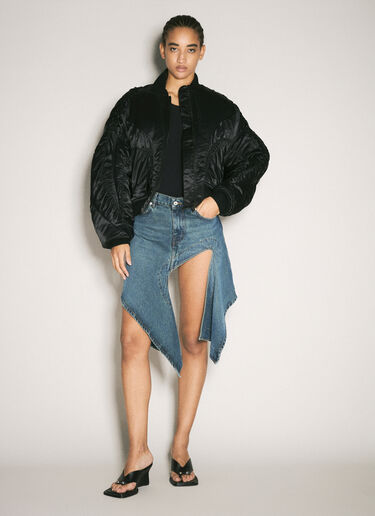 Mugler Satin Bomber Jacket Black mug0258002