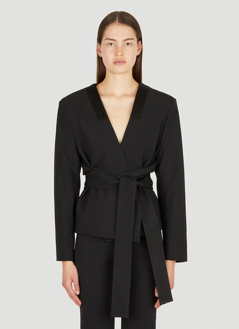 Balenciaga Waist Tie Blazer Black bal0251001