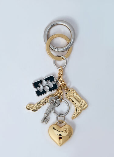 GANNI Bou Charm Keyring Gold gan0260029