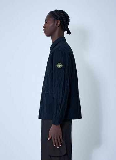 Stone Island Logo Motif Corduroy Shirt Navy sto0162021