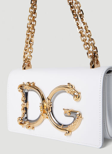 Dolce & Gabbana DG 걸스 바로크 폰 파우치 화이트 dol0251035