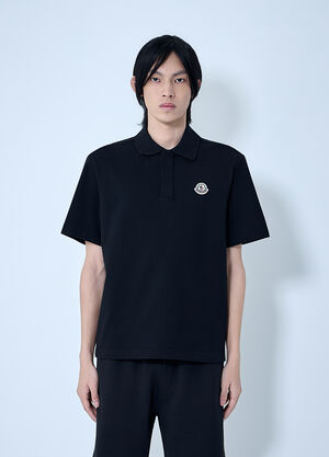 Moncler Embroidered Logo Polo Shirt Black mon0164029