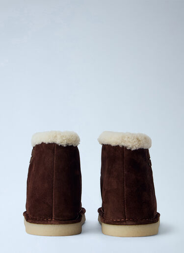 LN-CC® - Miu Miu: Shearling-Lined Suede Ankle Boots - Brown Miu Miu Shearling-Lined Suede Ankle Boots Brown miu0266052