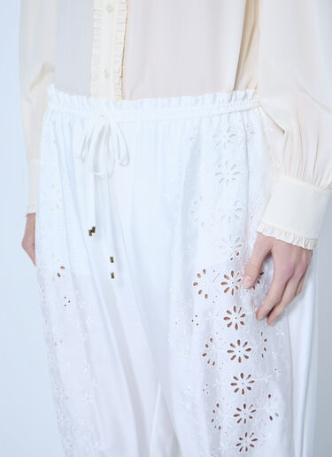 LN-CC® - Chloé: Fluid Drawstring Trousers - White Chloé Fluid Drawstring Trousers White chl0265007