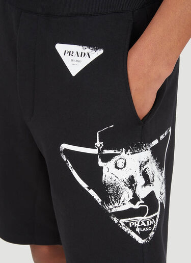 Prada Symbols Print Shorts Black pra0148029
