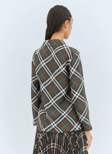 Burberry Check Silk Pyjama Shirt Green bur0257004