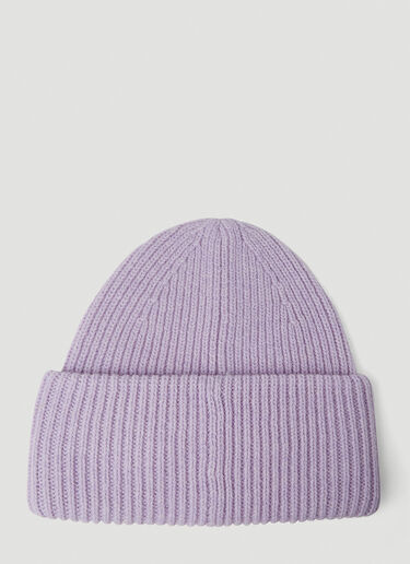 Acne Studios Face Patch Beanie Hat Lilac acn0251018