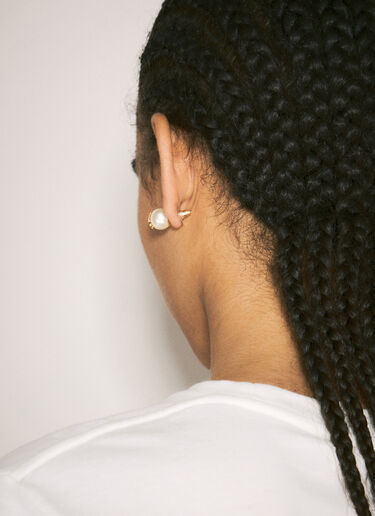 Saint Laurent Monogram Faux Pearl Earrings Ivory sla0247091