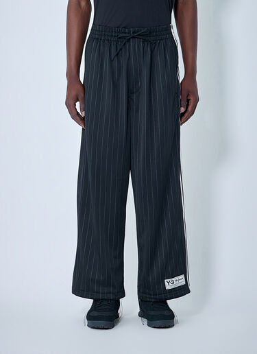 Y-3 Pinstripe Wide-Leg Trousers Black yyy0164050