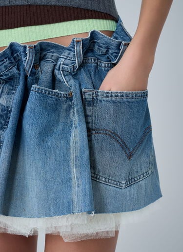 Scrunched Denim Mini Skirt August Barron Scrunched Denim Mini Skirt Blue all0262007