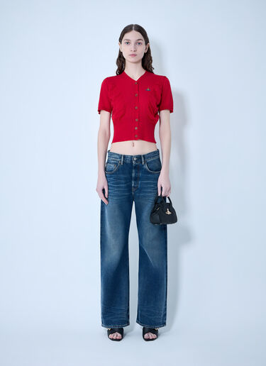 Vivienne Westwood Pamela Ruched Cardigan Red vvw0263013