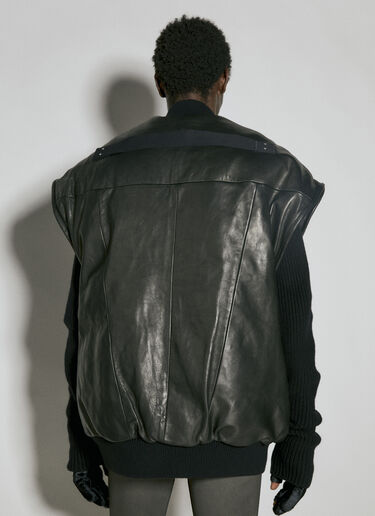 Rick Owens Oversized Padded Leather Gilet Black ric0154006