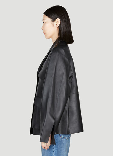 TOTEME Leather Army Jacket Black tot0253012