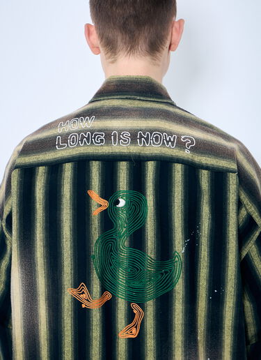 Maison Mihara Yasuhiro Vintage-Like Striped Shirt Green mmy0158003