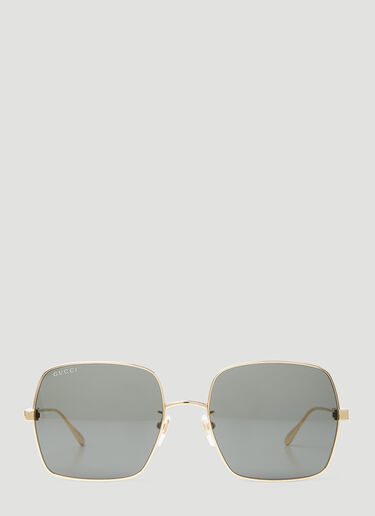 Gucci Lettering Square Sunglasses Gold gus0254007