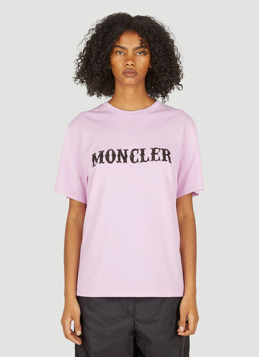 7 Moncler FRGMT Hiroshi Fujiwara 로고 프린트 T-셔츠 핑크 mfr0251009