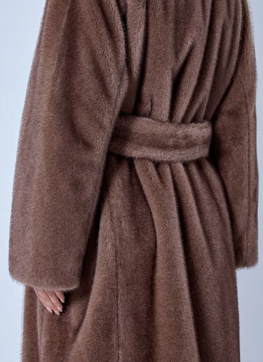 LN-CC® - Max Mara: Faux Fur Belted Coat - Beige Max Mara Faux Fur Belted Coat Beige max0266112