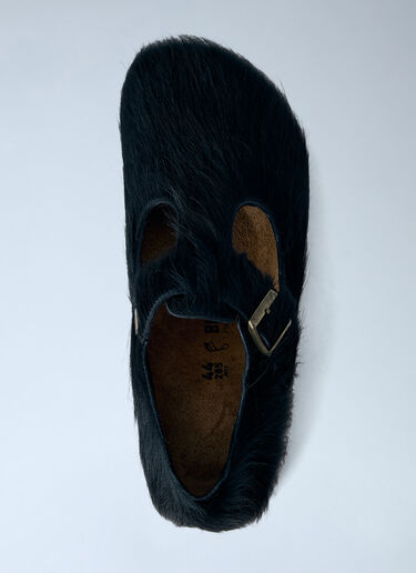 LN-CC® - Birkenstock 1774 x SFTM: Paris The Rebel Fur Slip Ons - Black Birkenstock 1774 x SFTM Paris The Rebel Fur Slip Ons Black brs0165005