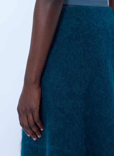 LN-CC® - Lacoste: Runway Alpaca Midi Skirt - Blue Lacoste Runway Alpaca Midi Skirt Blue lac0266009