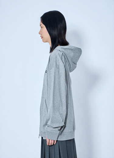 LN-CC® - Miu Miu: Zip Hoodie with Patch Detail - Grey Miu Miu Zip Hoodie with Patch Detail Grey miu0265007