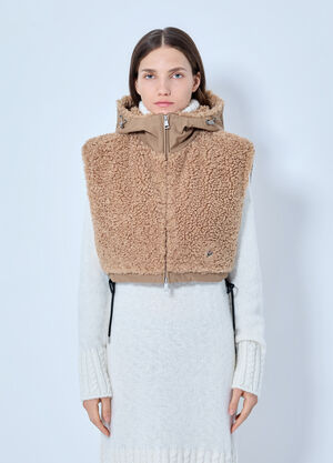 Moncler Sherpa Hooded Overlay Camel mon0266008