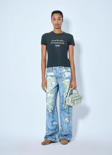 Acne Studios Distressed Floral Patchwork Jeans Blue acn0265022