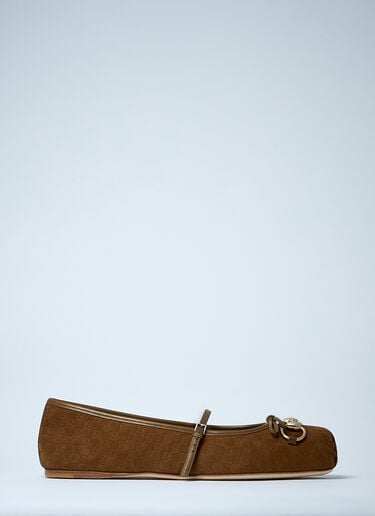 Gucci Horsbit Ballet Flats Brown guc0259035