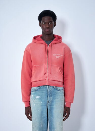 Acne Studios Zip-Up Hoodie Red acn0364036