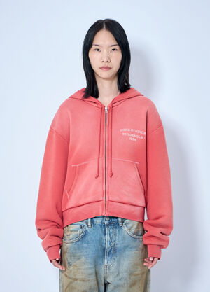 Acne Studios Zip-Up Hoodie Red acn0364036