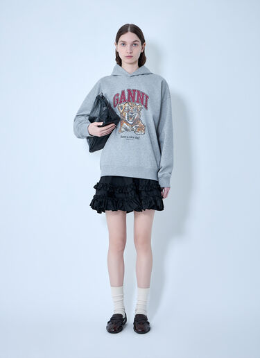 GANNI Isoli Beaded Baby Tiger Print Sweatshirt Grey gan0263004