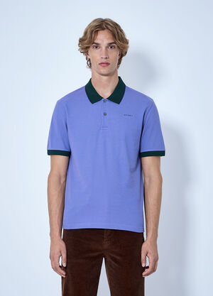 Marni Cotton Polo Shirt Purple mni0165005