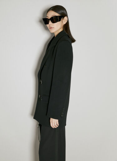 Saint Laurent Wool Peacoat Black sla0254010