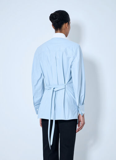 LN-CC® - Bottega Veneta: Asymmetrical Collar Long-Sleeve Shirt - Blue Bottega Veneta Asymmetrical Collar Long-Sleeve Shirt Blue bov0264049