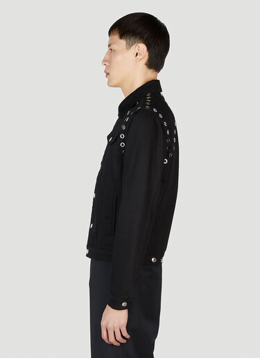 Alexander McQueen Eyelet Denim Jacket Black amq0151027