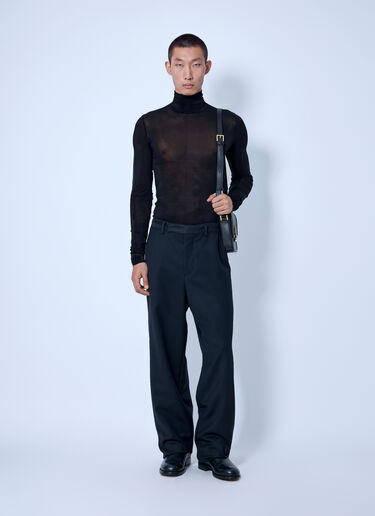 Saint Laurent Sheer Turtleneck Top Black sla0166014