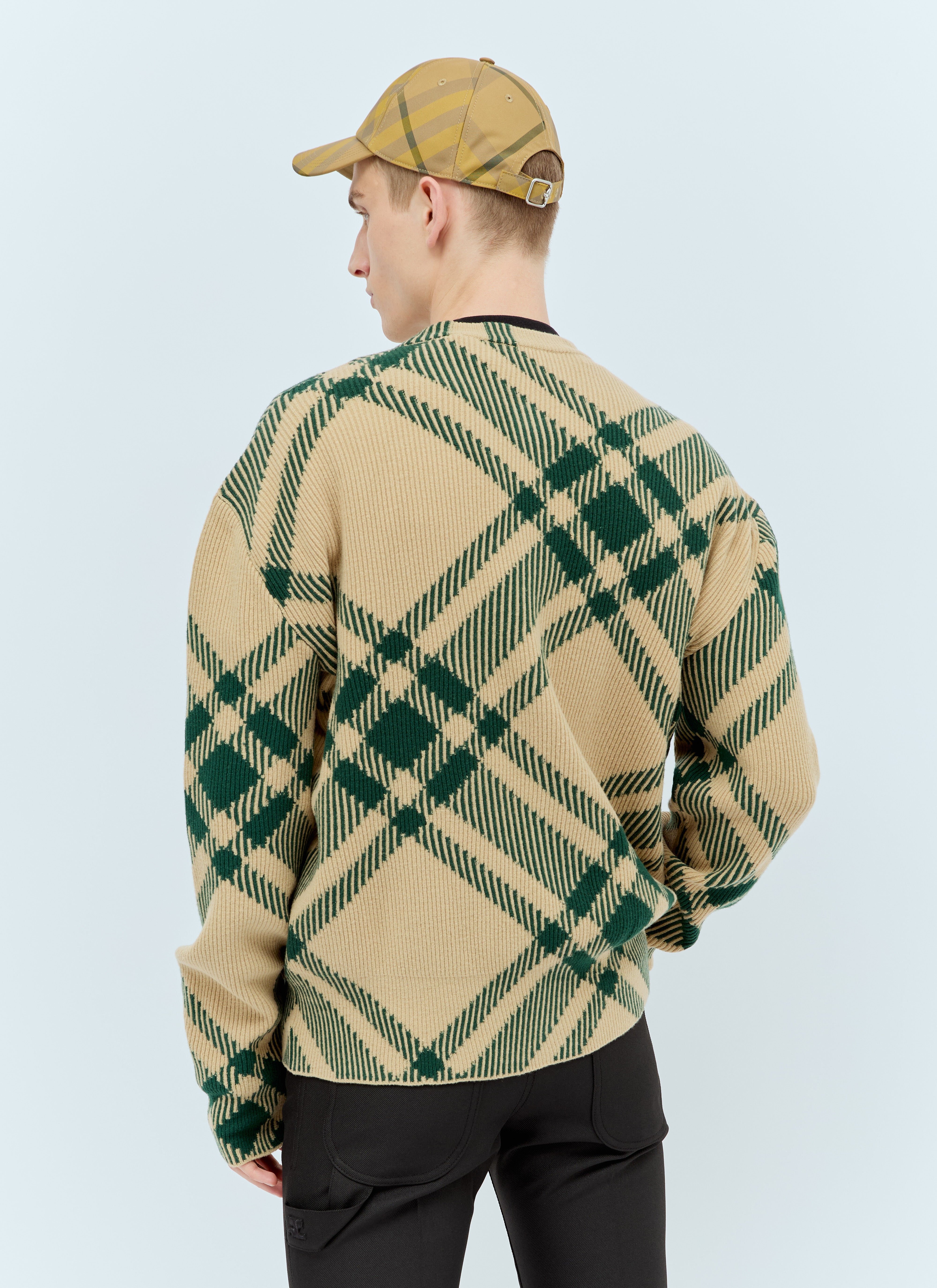 Burberry Men s Check Wool Blend Cardigan in Beige LN CC