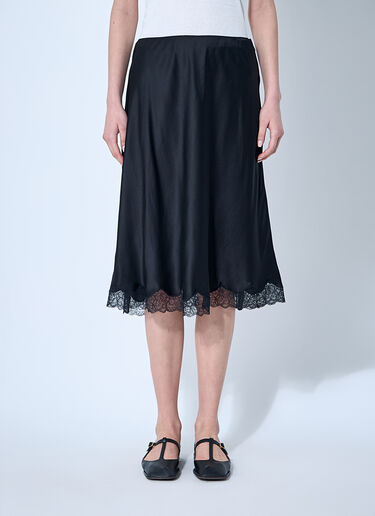 The Row Silk Irene Skirt Black row0260015