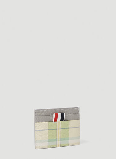 Check Four Bar Card Holder Thom Browne Check Four Bar Card Holder Green thb0151039