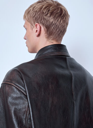LN-CC® - Prada: Nappa Leather Bomber Jacket - Brown Prada Nappa Leather Bomber Jacket Brown pra0166203