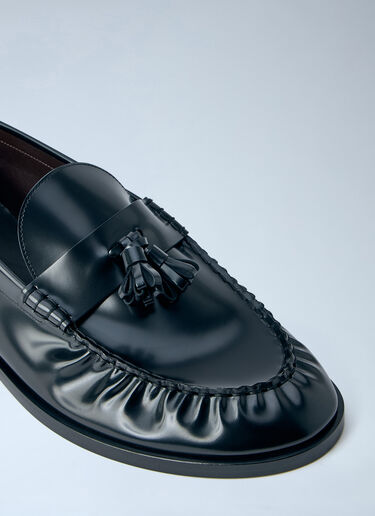 The Row Leather Loafers Black row0164012