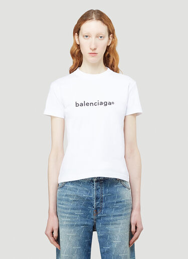 Balenciaga Logo T-Shirt White bal0243019