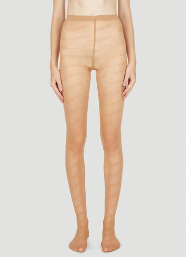 VETEMENTS Women's Monogram Tights in Beige