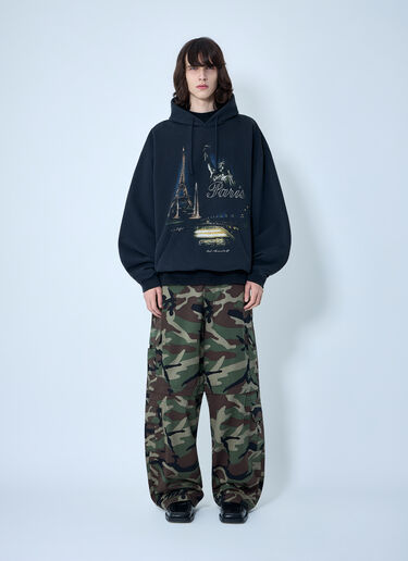 VETEMENTS Paris Tourist Zip Up Hoodie Black vet0164003