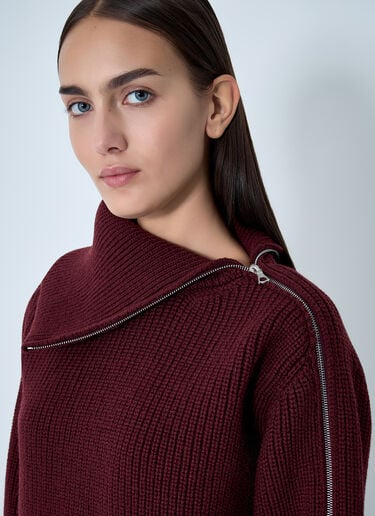 Zip-Collar Sweater Dries Van Noten Zip-Collar Sweater Red dvn0262014