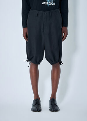 Yohji Yamamoto Drawstring Hem Shorts Black yoy0164010